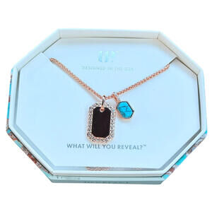 Bomb Party December Necklace "Sparkle Called & I Answered" Dog Tag on Rose Gold